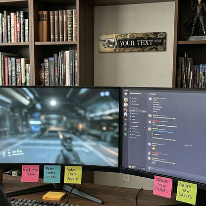 Custom Left Pointing Hand Metal Sign