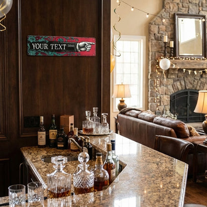 Custom Right  Pointing Hand Metal Sign