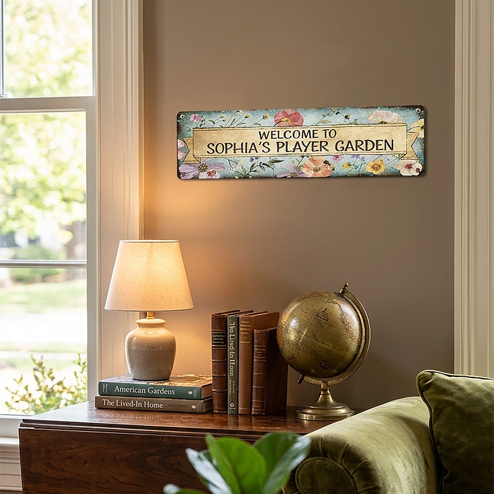 Custom Floral Garden Metal Sign
