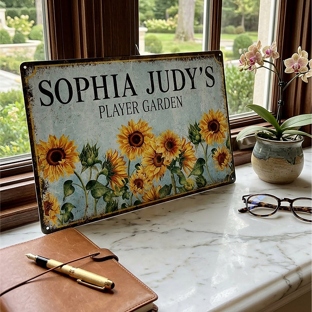 Custom Sunflower Garden Metal Sign
