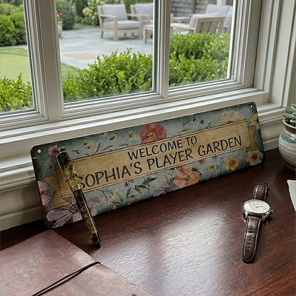 Custom Floral Garden Metal Sign