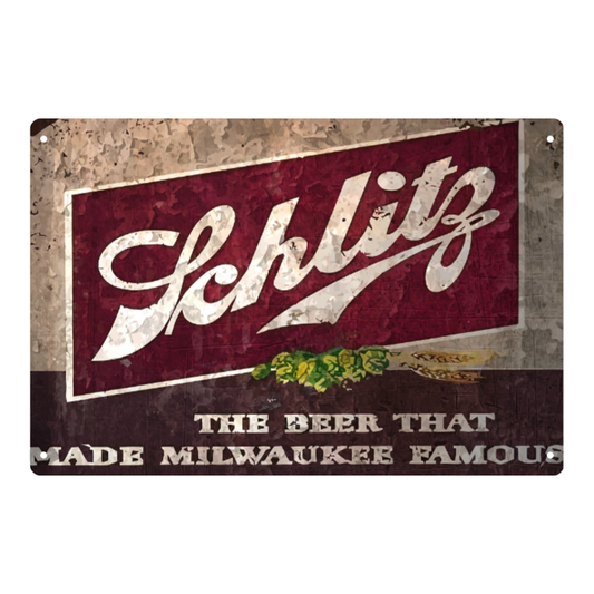 Schlitz Beer Vintage Metal Sign – Milwaukee Famous