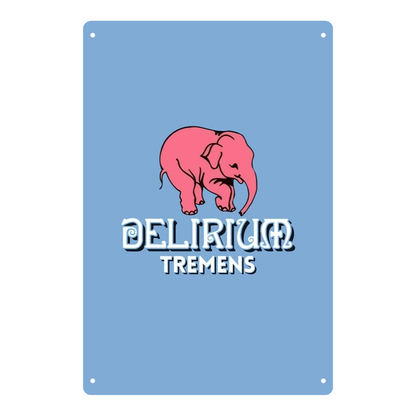 Delirium Tremens Pink Elephant Metal Sign