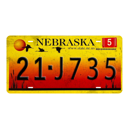 Nebraska 21-J735 - Tin License Plate Sign(6*12Inch)