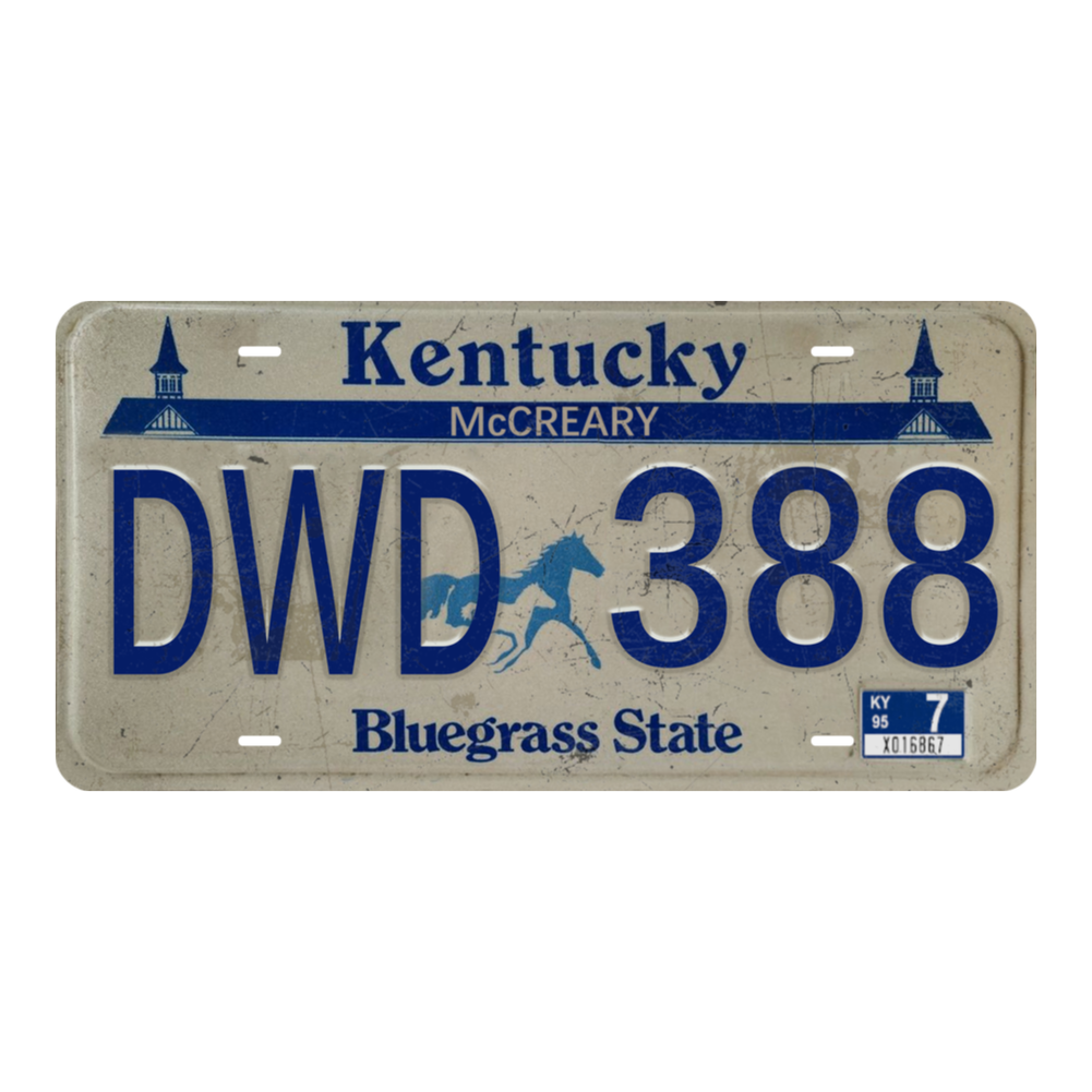 Kentucky DWD 388 - Tin License Plate Sign(6*12Inch)