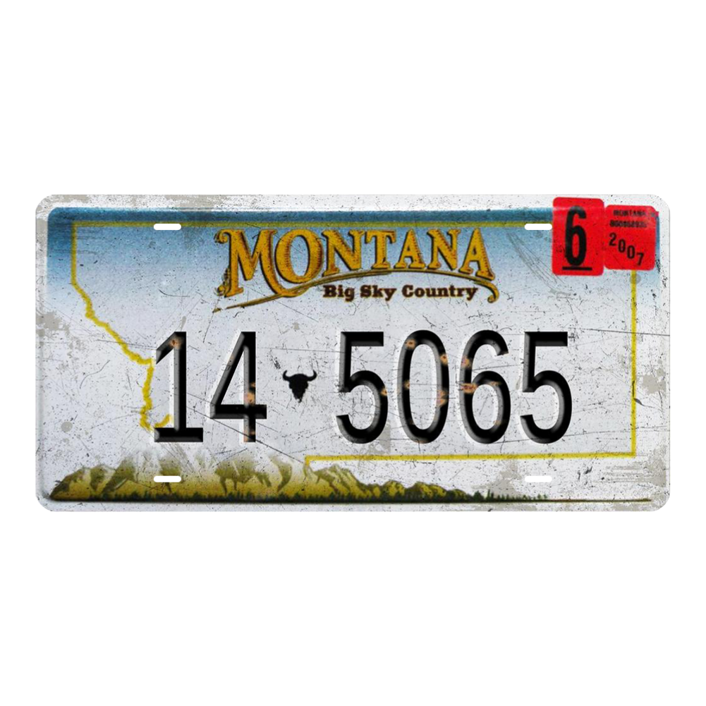 Montana 14-5065 - Tin License Plate Sign(6*12Inch)