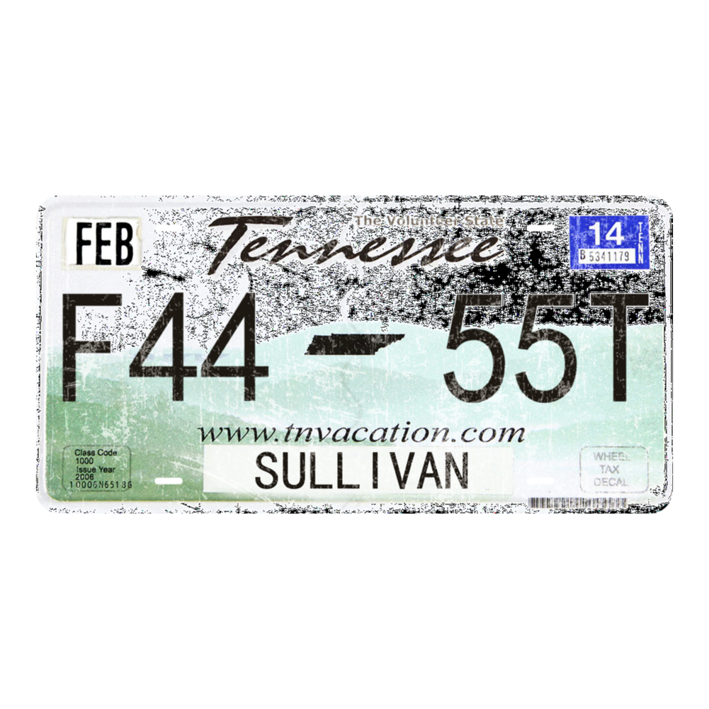 Tennessee F44-55T - Tin License Plate Sign(6*12Inch)