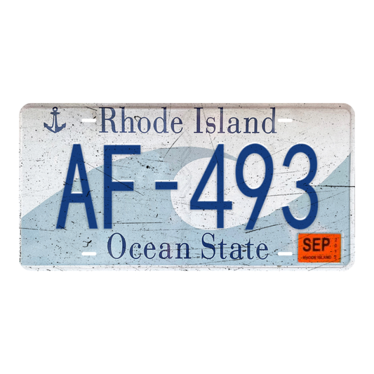 Rhode Island AF-493 - Tin License Plate Sign(6*12Inch)