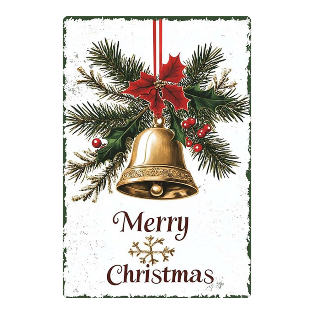 "Merry Christmas" Classic Bell & Holly