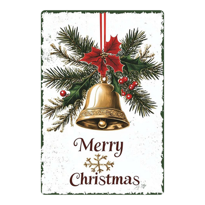 "Merry Christmas" Classic Bell & Holly