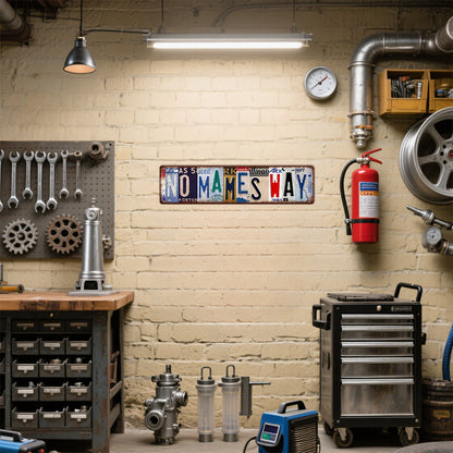 Funny Spanglish Vintage License Plate Metal Sign - NO MAMES.way