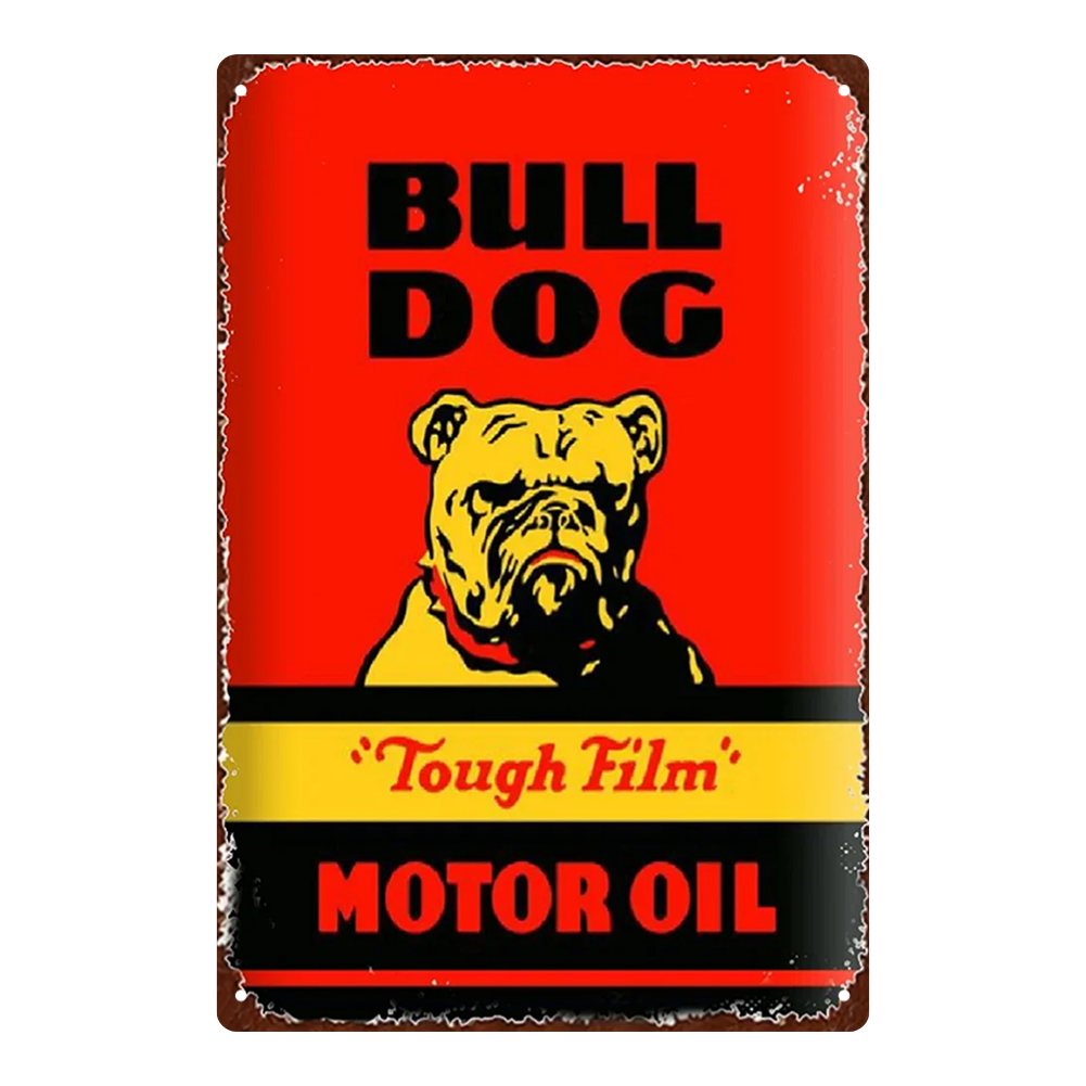 Bulldog Motor Oil Vintage Tin Sign