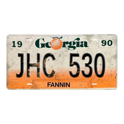 Georgia JHC 530 - Tin License Plate Sign(6*12Inch)