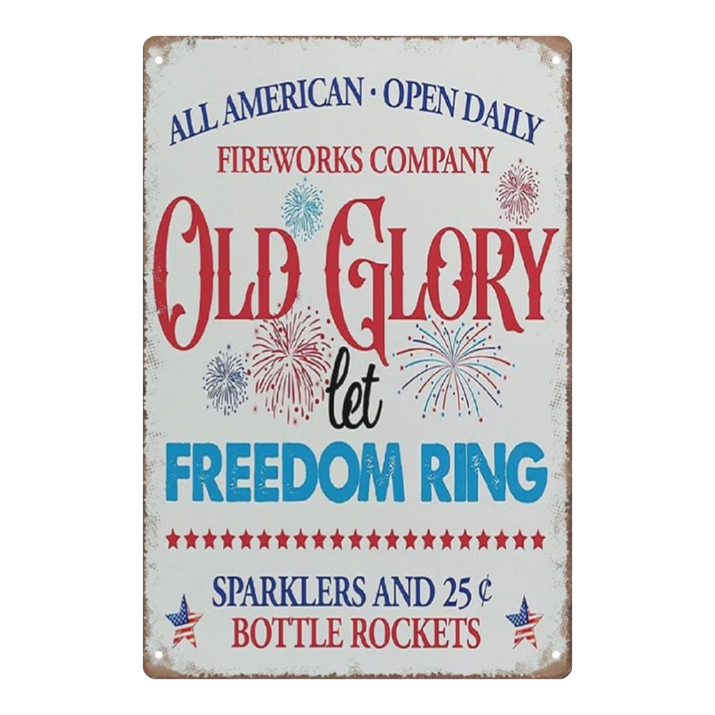 Old Glory Let Freedom Ring Vintage Fireworks