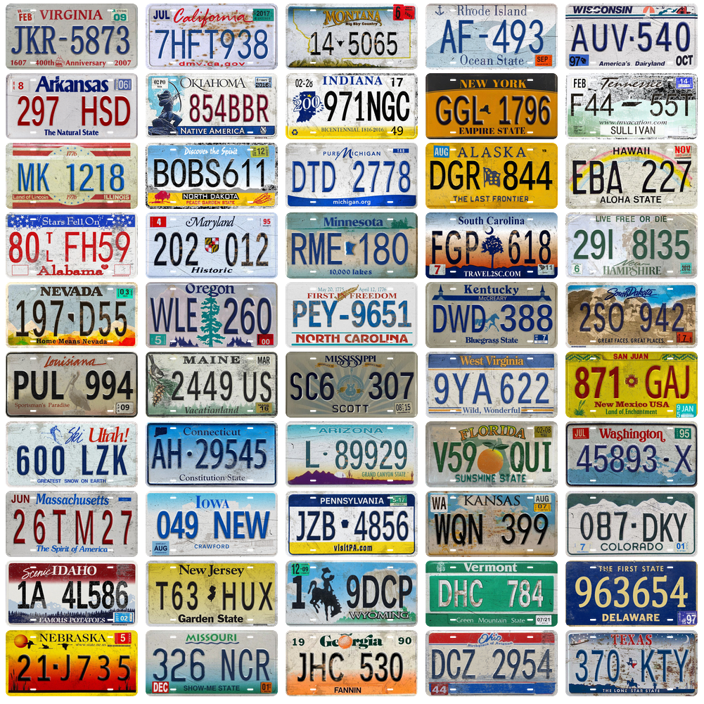 50pcs - 50 U.S. States - Car License(6*12Inch)