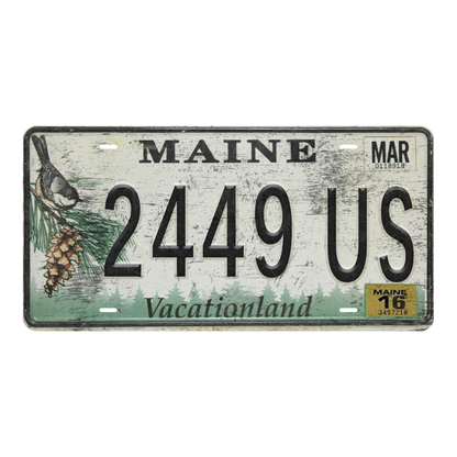 Maine 2449 US - Tin License Plate Sign(6*12Inch)