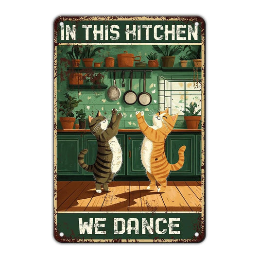 "In This Kitchen We Dance" Funny Cat