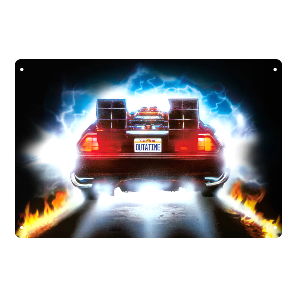 Back to the Future DeLorean &  OUTATIME Tin Sign