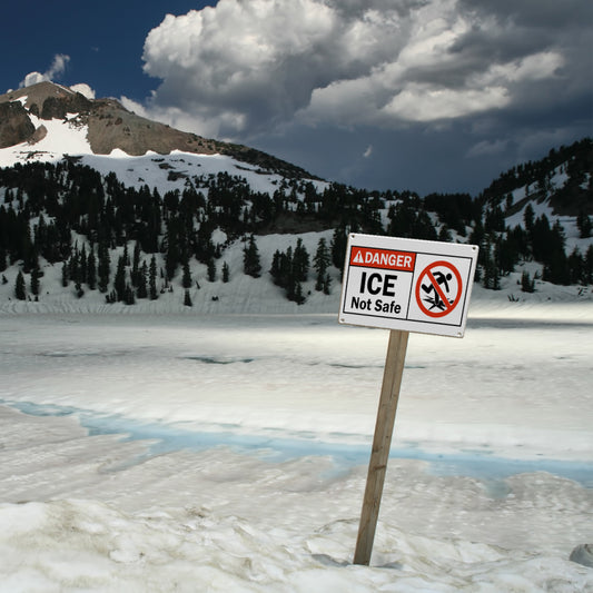 Danger "ICE" Not Safe Graphic Symbol Warning Sign