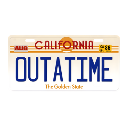 OUTATIME California License Plate