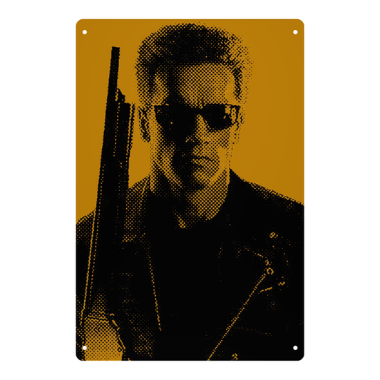 Arnold Pop-Art Halftone Portrait Tin Sign