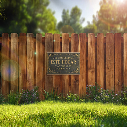 Que Dios Bendiga Este Hogar – Metal Wall Sign