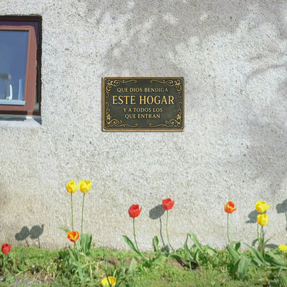 Que Dios Bendiga Este Hogar – Metal Wall Sign