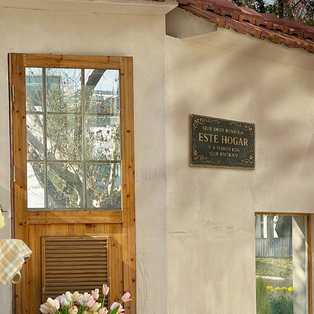 Que Dios Bendiga Este Hogar – Metal Wall Sign