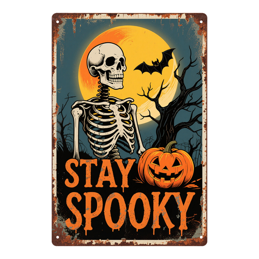 Stay Spooky - Skeleton & Pumpkin