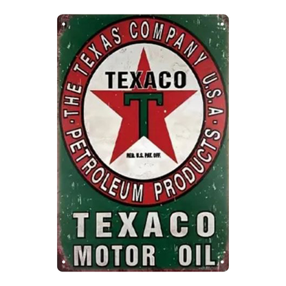 Texaco Motor Oil Star – Vintage Garage Tin Sign