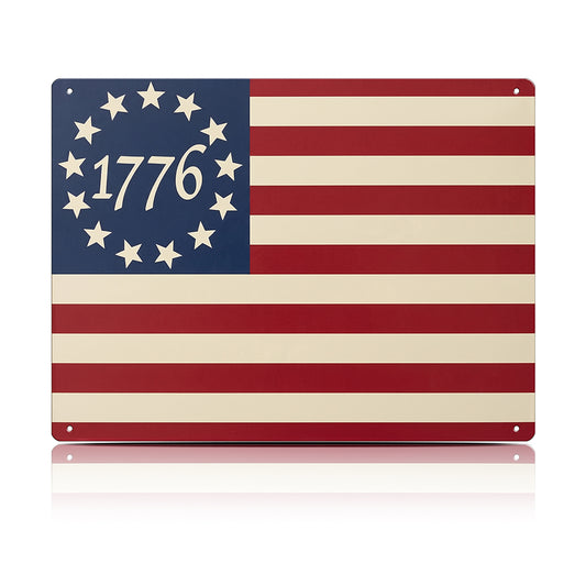 1776 Betsy Ross Flag Metal Sign – Patriotic Americana Wall Decor