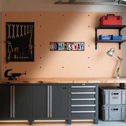 Funny Spanglish Vintage License Plate Metal Sign - NO MAMES.way