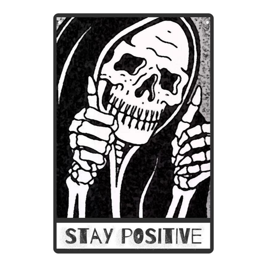 Funny "Stay Positive" Grim Reaper