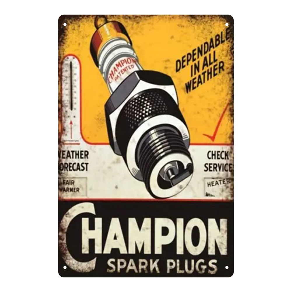 Champion Spark Plugs – Vintage Garage Tin Sign
