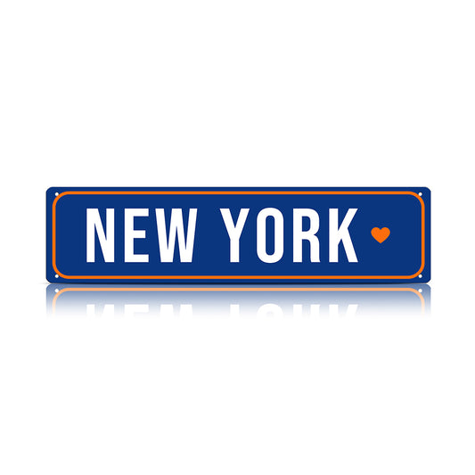 New York Heart Metal Sign – City Pride Wall Decor for Sports Rooms