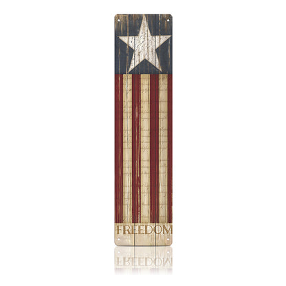 Vertical Freedom American Flag Metal Sign