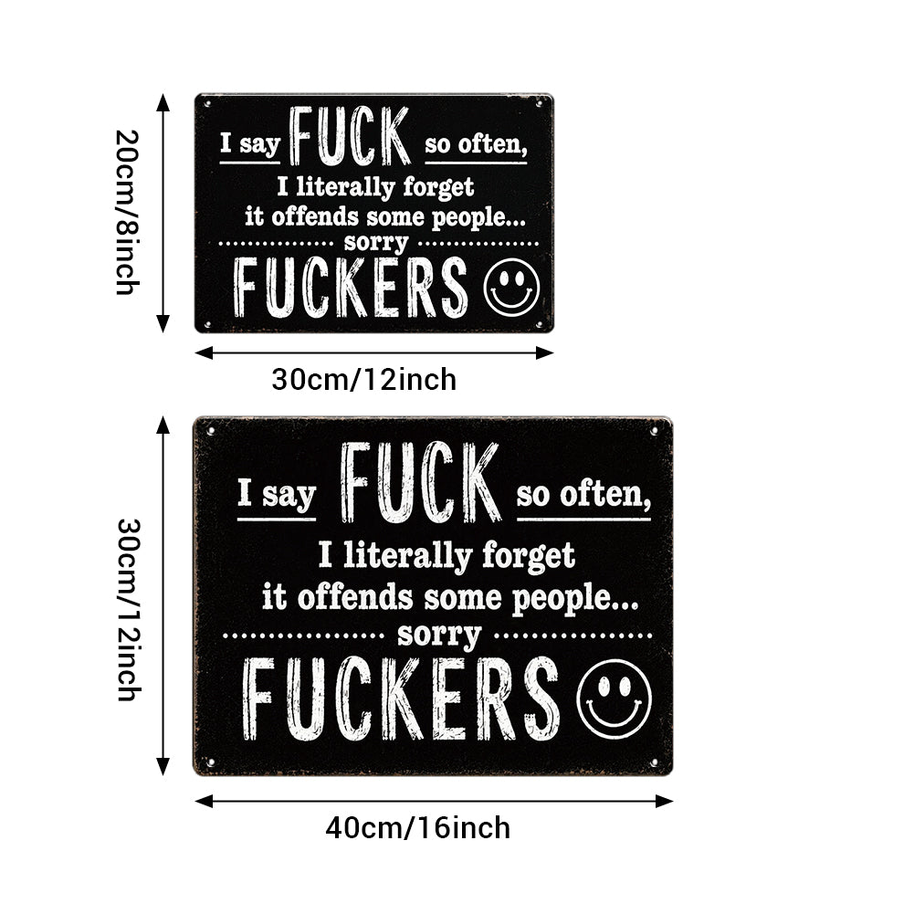 Funny F*ckers Metal Sign – Sarcastic Office & Man Cave Wall Decor