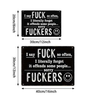 Funny F*ckers Metal Sign – Sarcastic Office & Man Cave Wall Decor