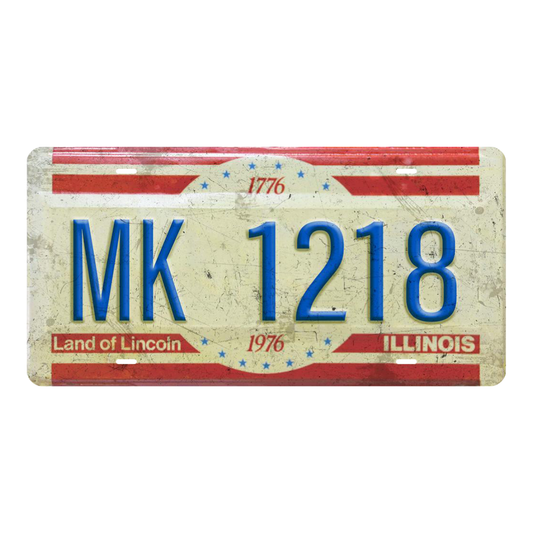 Illinois MK 1218 - Tin License Plate Sign(6*12Inch)