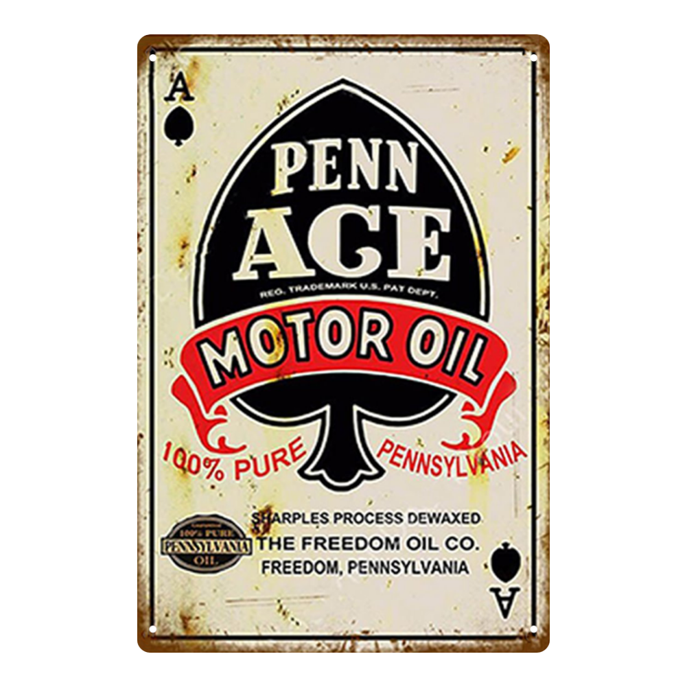 PENN ACE Motor Oil – Vintage Pennsylvania Tin Sign