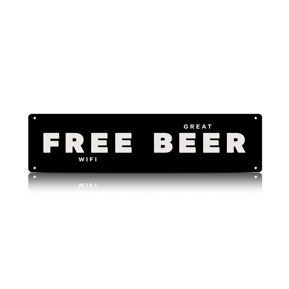 Free WiFi Great Beer Metal Sign – Funny Beer Bar Wall Decor