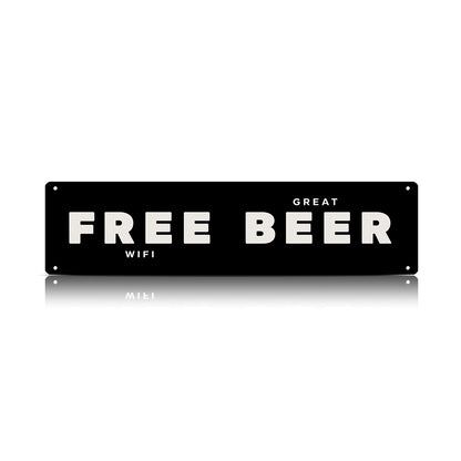 Free WiFi Great Beer Metal Sign – Funny Beer Bar Wall Decor