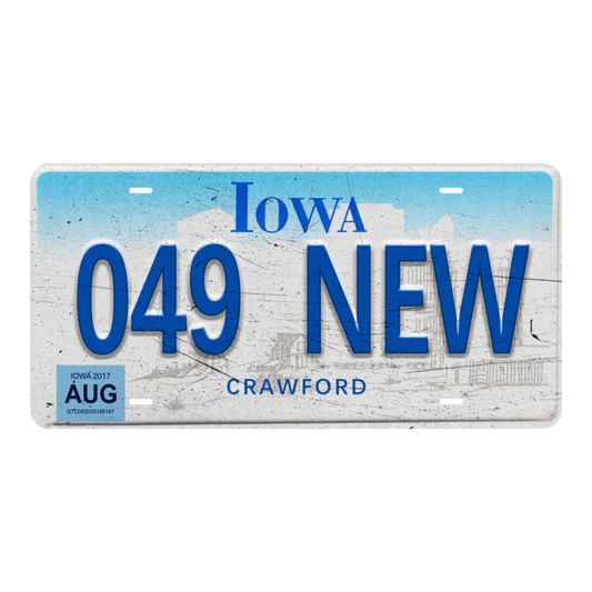 Iowa 049 NEW - Tin License Plate Sign(6*12Inch)
