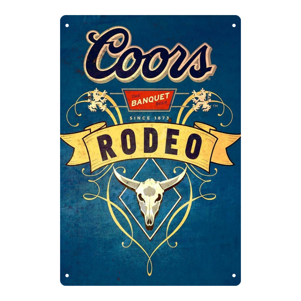 Coors Rodeo Banquet Beer Metal Sign – Since 1873