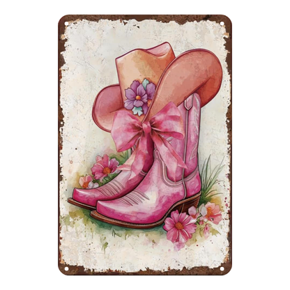 Pink Cowboy Boots & Hat