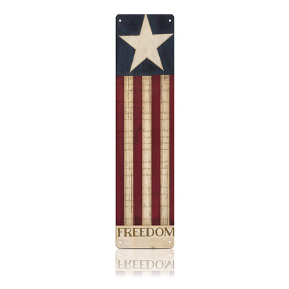Vertical Freedom American Flag Metal Sign