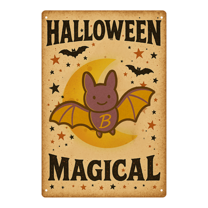 Halloween Magical – Cute Bat & Crescent Moon