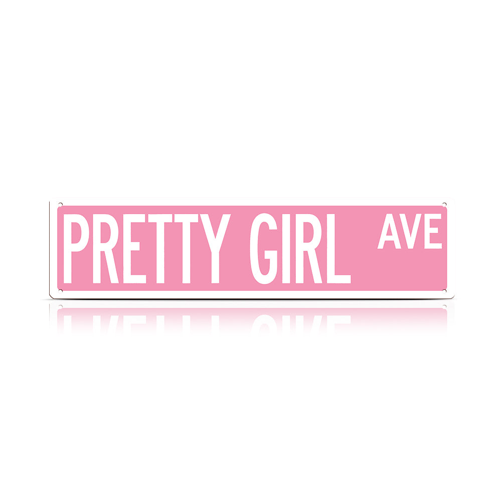 Pretty Girl Ave Metal Sign