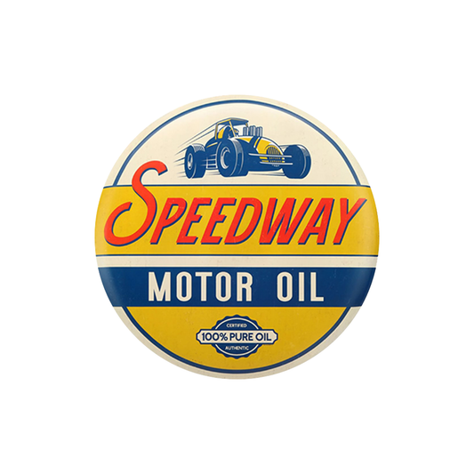 Speedway Motor Oil Round Metal Sign
