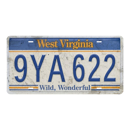 West Virginia 9YA 622 - Tin License Plate Sign(6*12Inch)